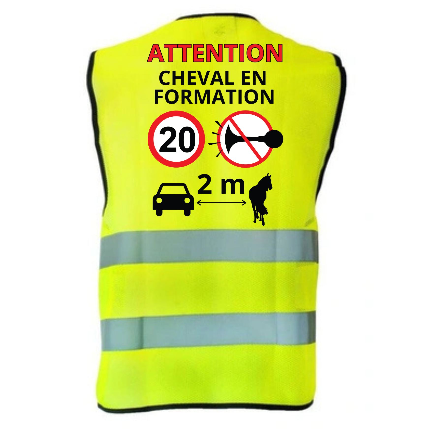Gilet fluo pour cavalier - « Attention Cheval en Formation »