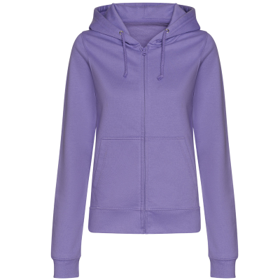 Sweat à capuche zippé femme bleu lavande