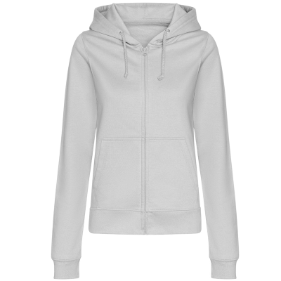 Sweat à capuche zippé femme gris chiné