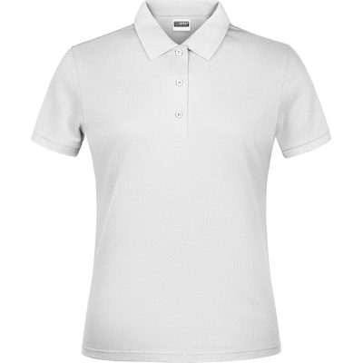 Polo classique femme, 3 boutons blanc