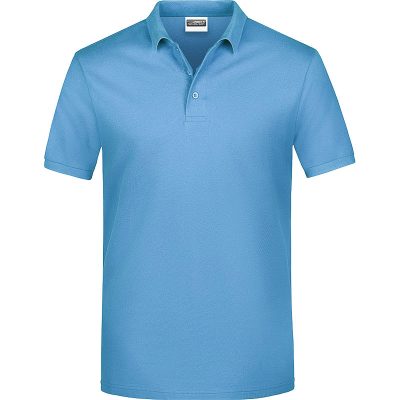Polo homme 3 boutons bleu ciel