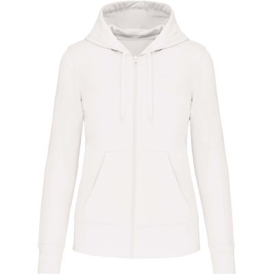 Sweat zippé à capuche écoresponsable femme blanc