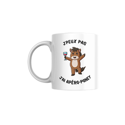 Mug humour "J'peux pas, j'ai apéro Poney" – 330 ml